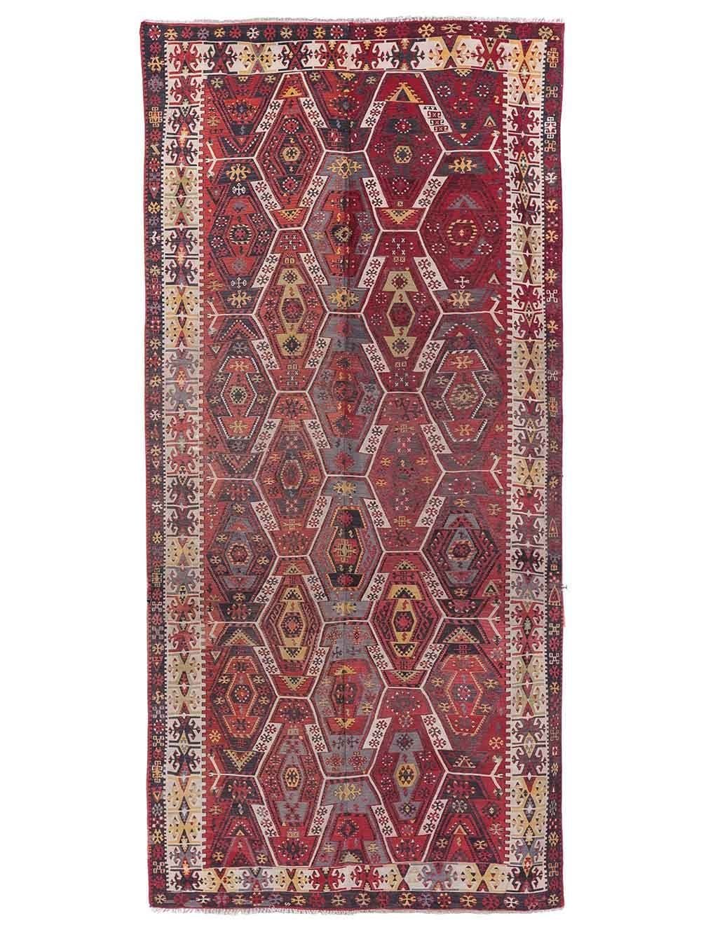 KILIM ANTIGUO ANATOLIA DE COLORES VARIOS 190X395