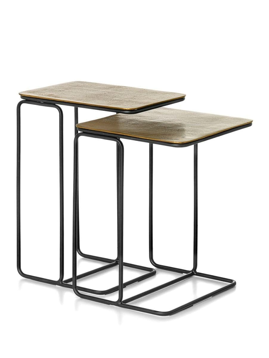 SET MESAS AUXILIARES MOANA BRASS & BLACK