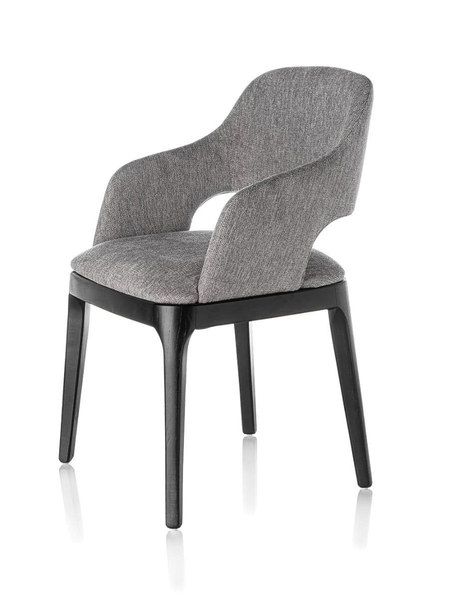 SILLA BADALONA AIR AIR C/ APOYABRAZO NEGRO BREGO LIGHT GREY
