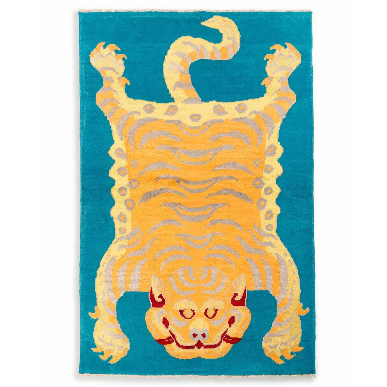 OUSHAK TIGER BLUE&YELLOW 143X206