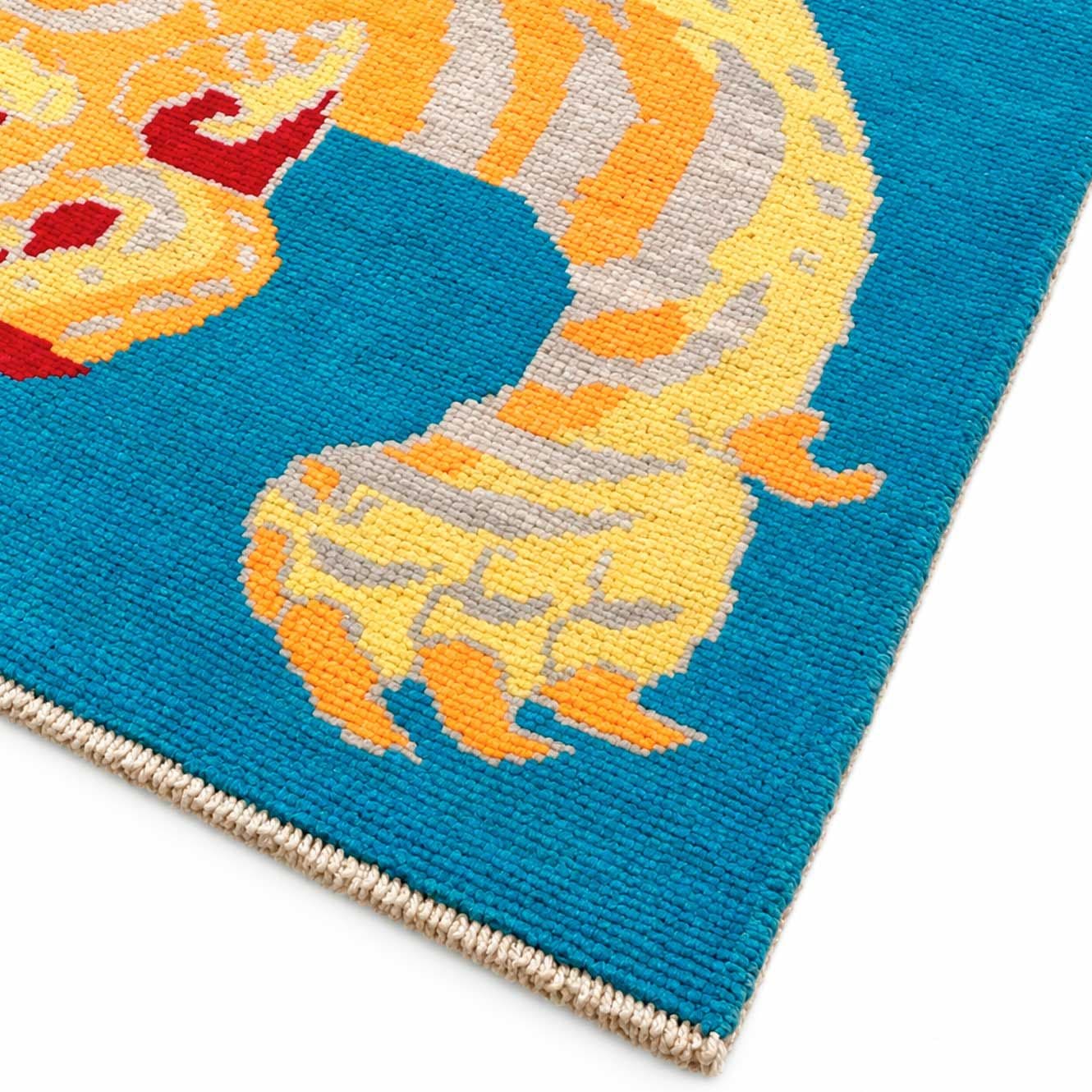 OUSHAK TIGER BLUE&YELLOW 143X206