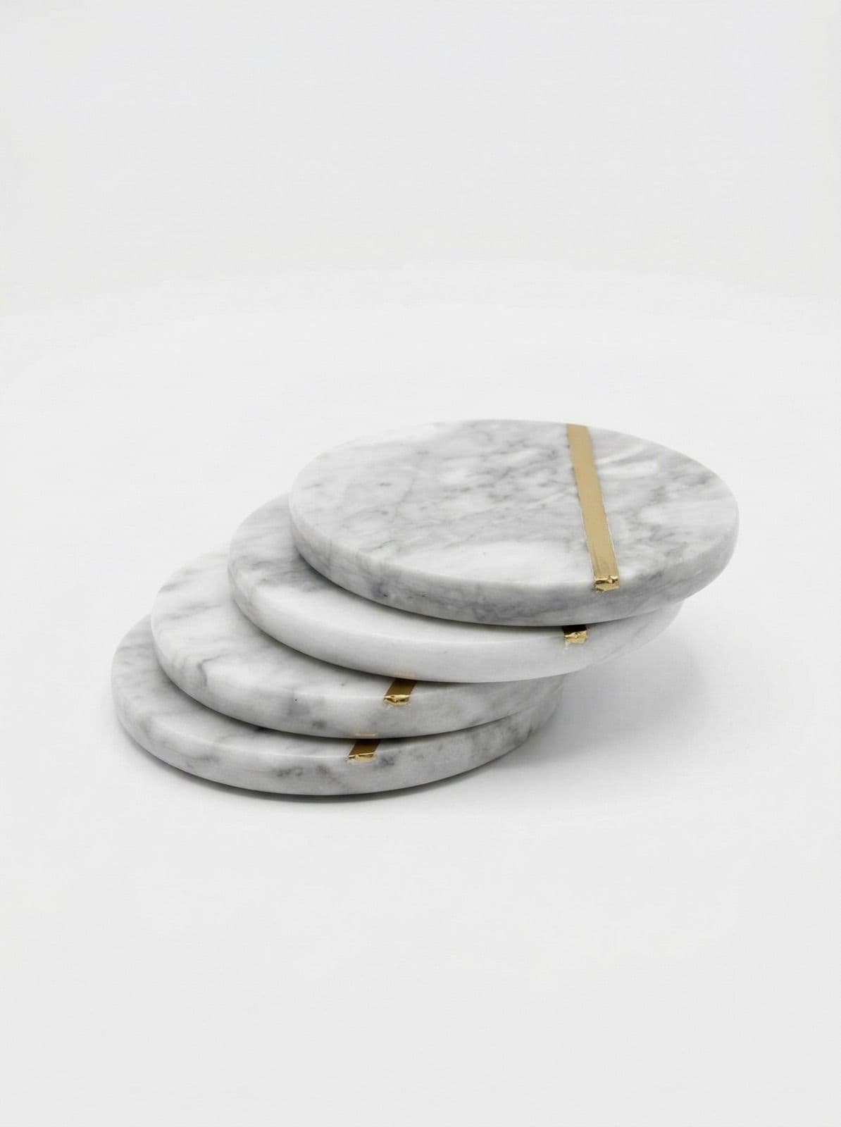 POSAVASOS MAGDA MARBLE WHITE SET X 4