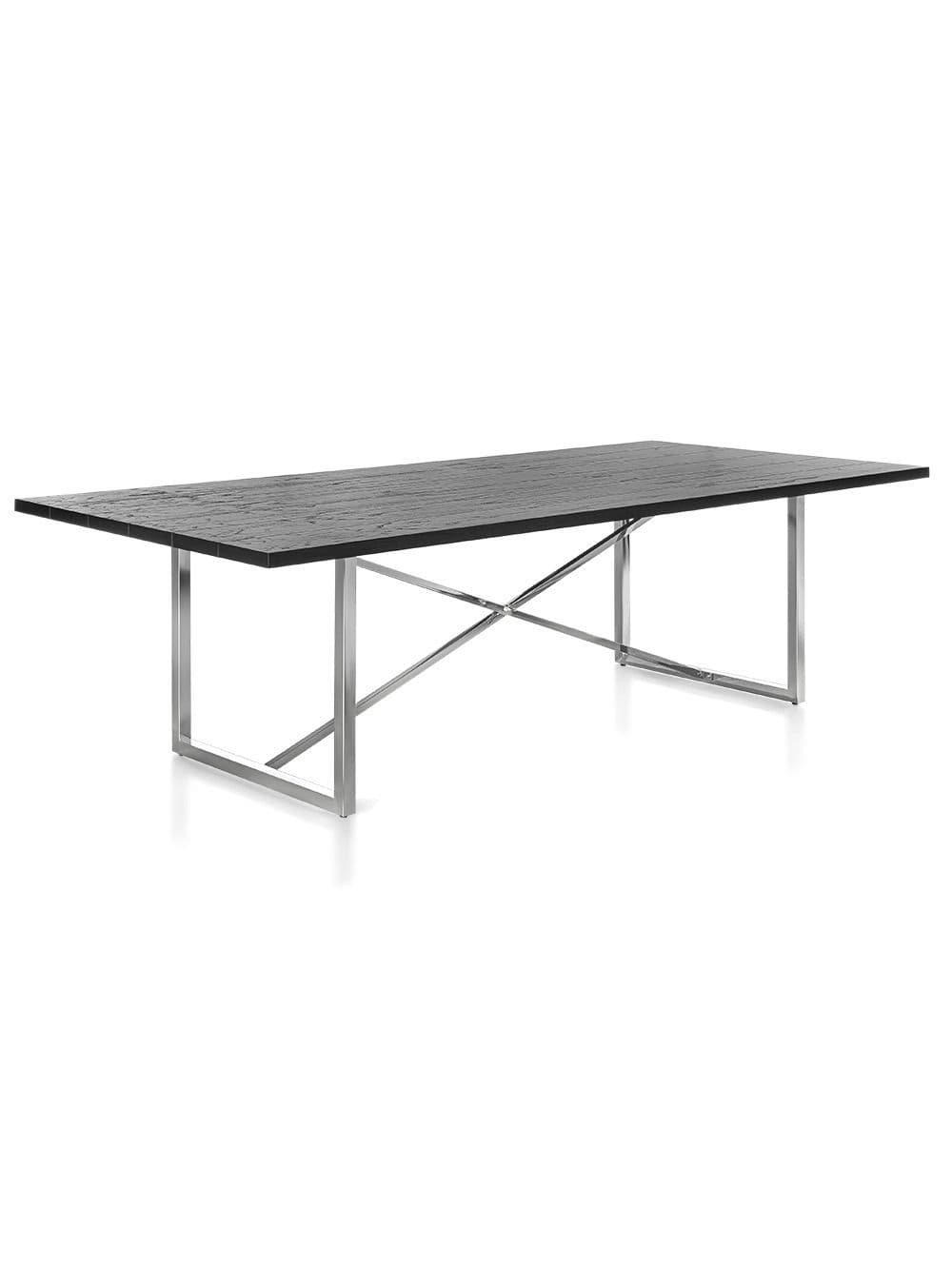MESA DE COMEDOR ILLINOIS CHROME BLACK 260 X 120