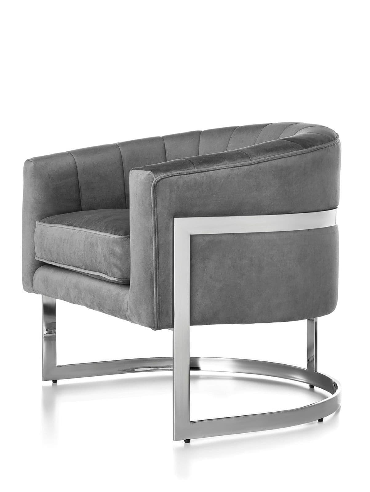 Copia de SILLON INDIVIDUAL CASTELLO VELVET DARK GREY Y ACERO INOXIDABLE - CUERO VINTAGE INTERNACIONAL LANDMARK 01