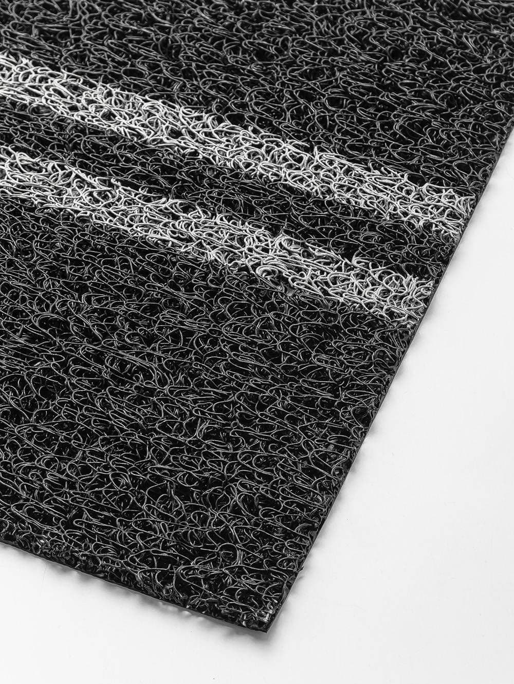 FELPUDO RAYA DOBLE NEGRO 70 X 30