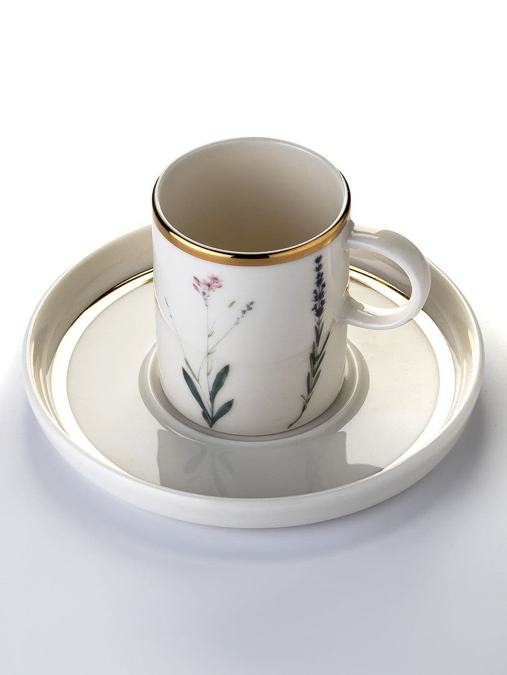 TAZA Y PLATO DE CAFÉ BOTANICAL