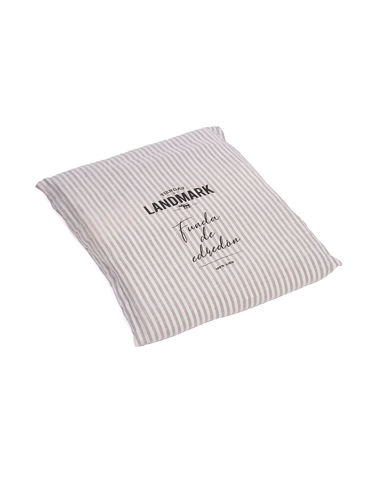 FUNDA DE LINO THESS GREY STRIPE KING 260x240