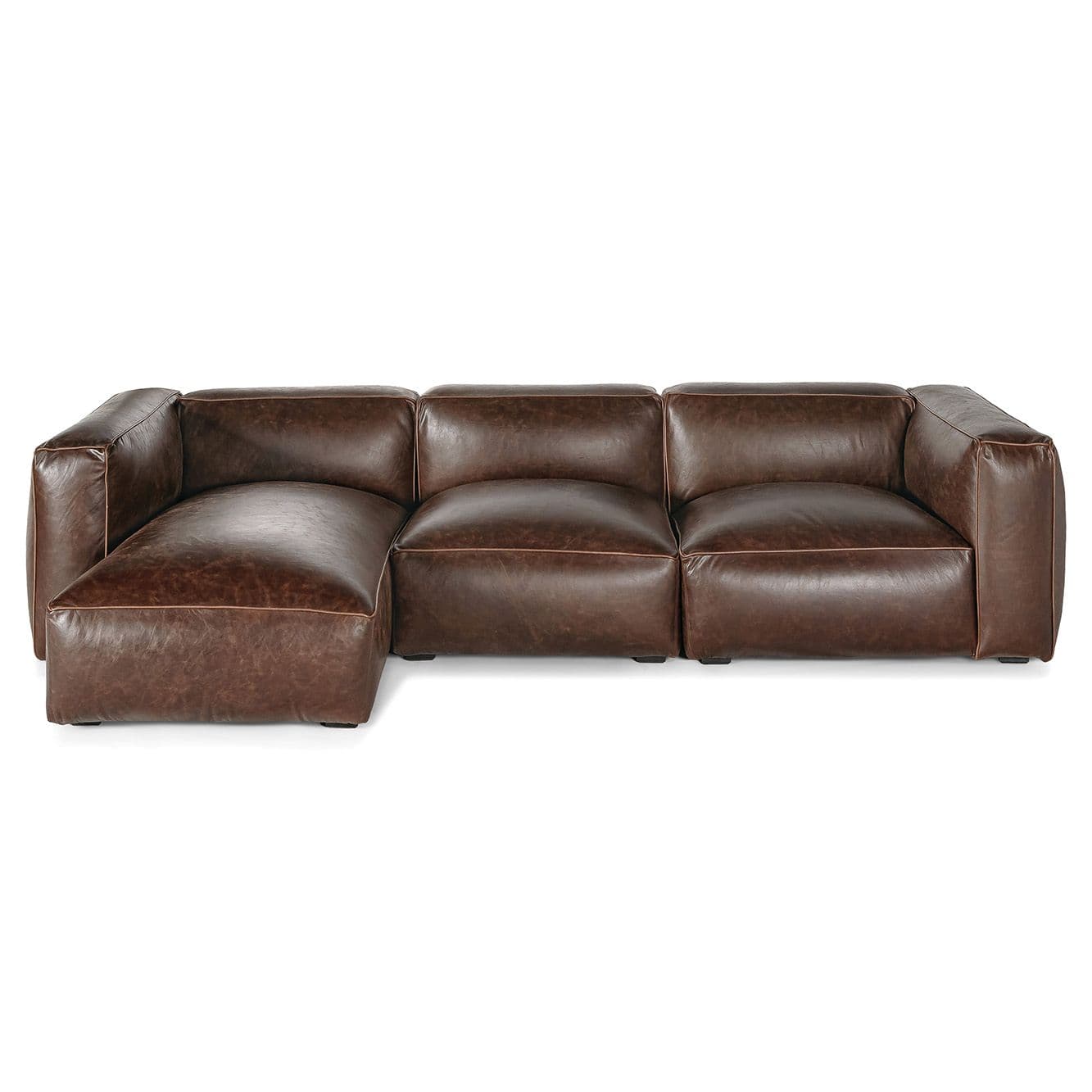 SOFA HARRY CUERO HABANO MODULAR IZQUIERDO