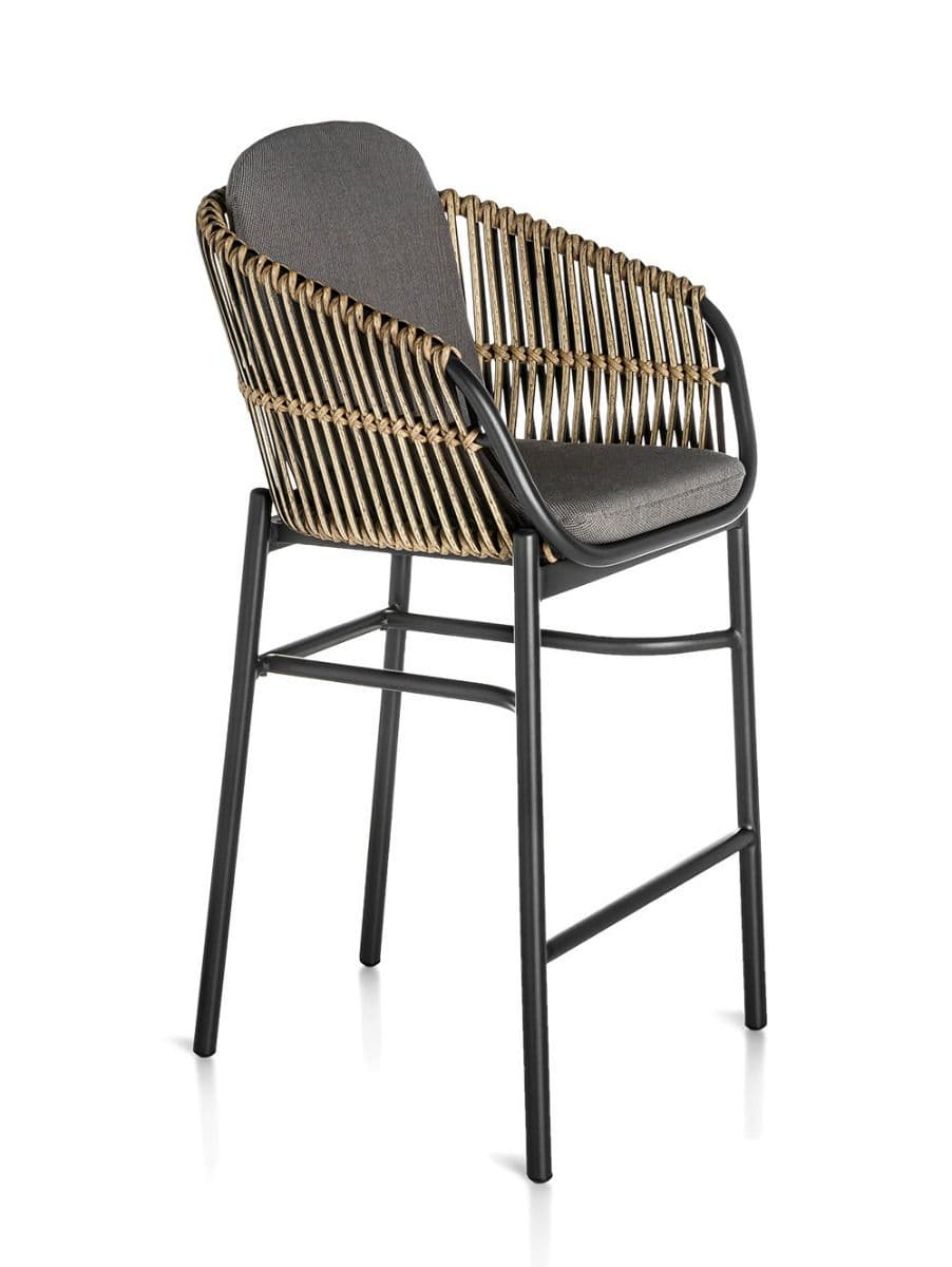 BANQUETA ALTA BEJA CHARCOAL