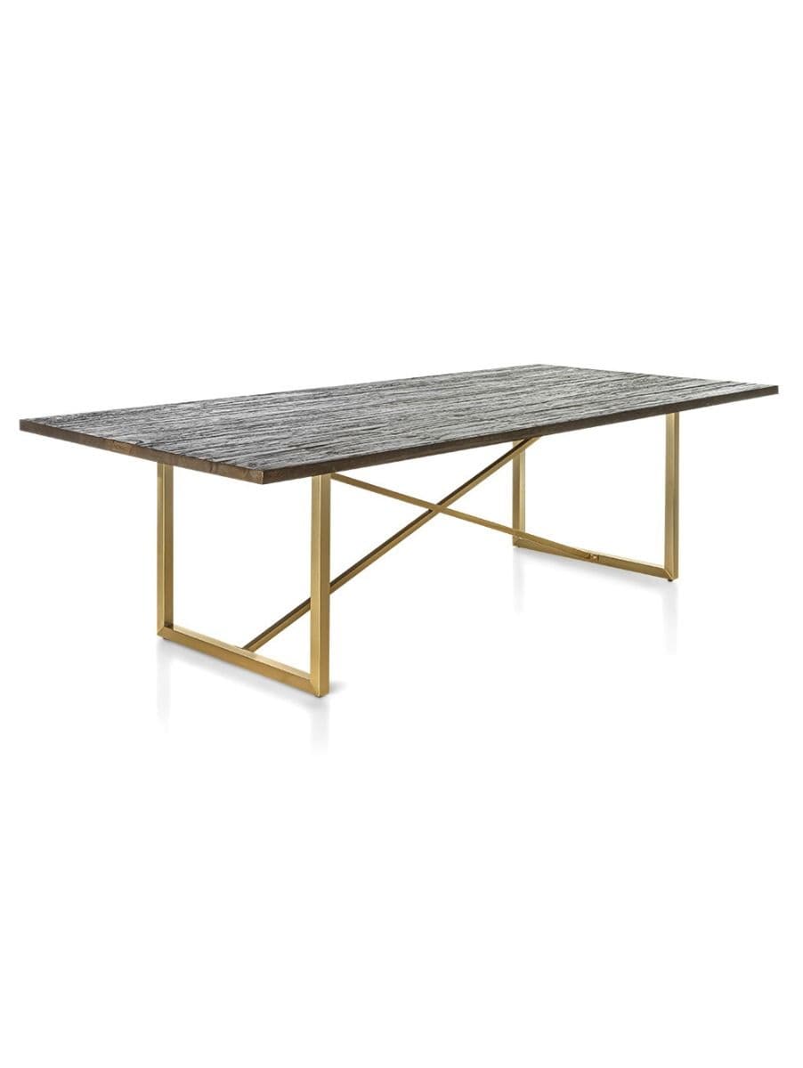 MESA COMEDOR ILLINOIS BRASS MOKA 260 X 120