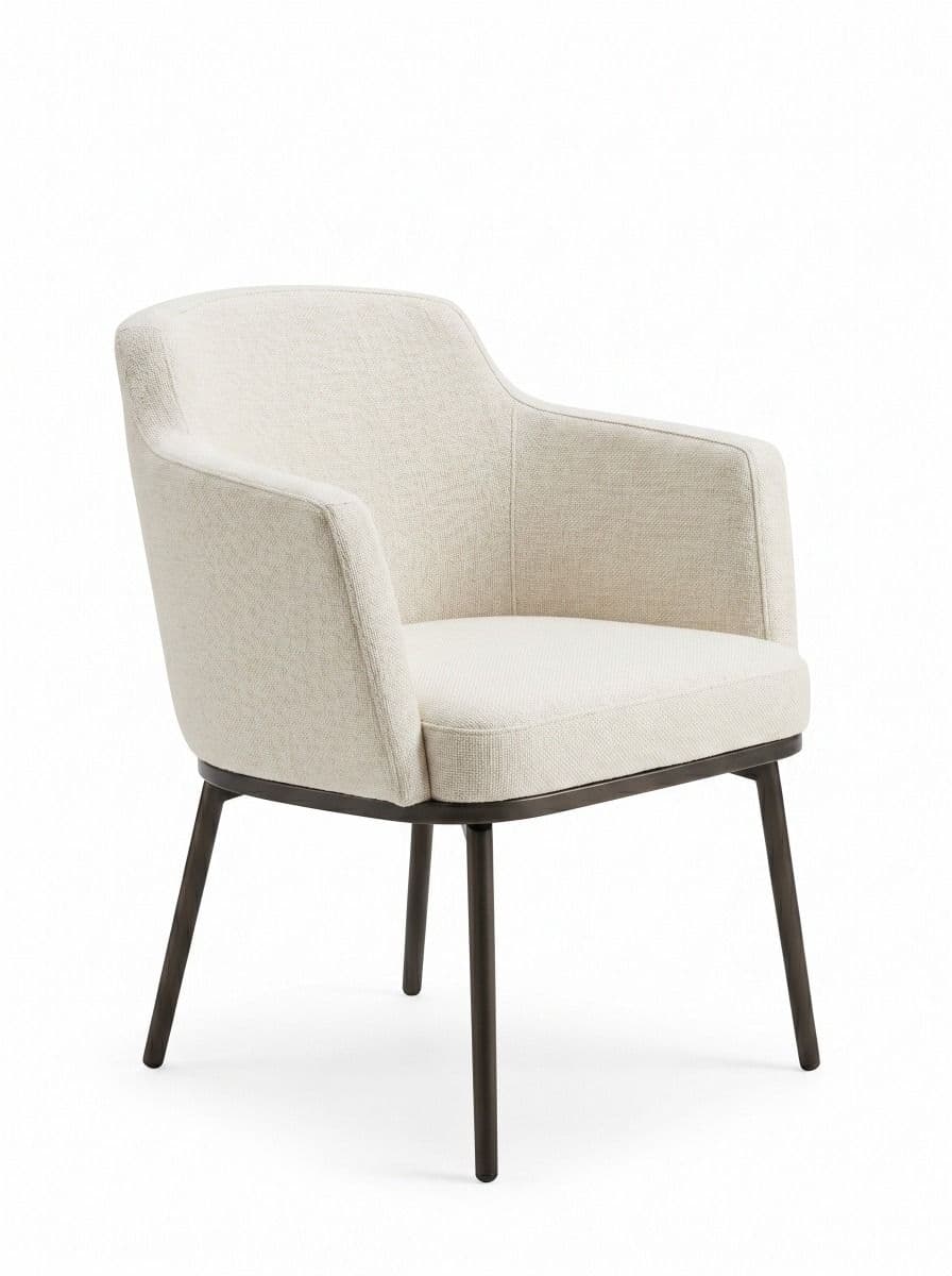 SILLA GIRATORIA ELLA BEIGE NICKEL