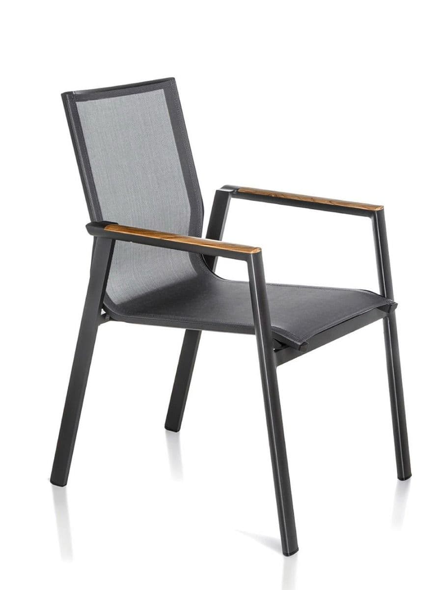 SILLA CON APOYABRAZO CORVAL CHARCOAL