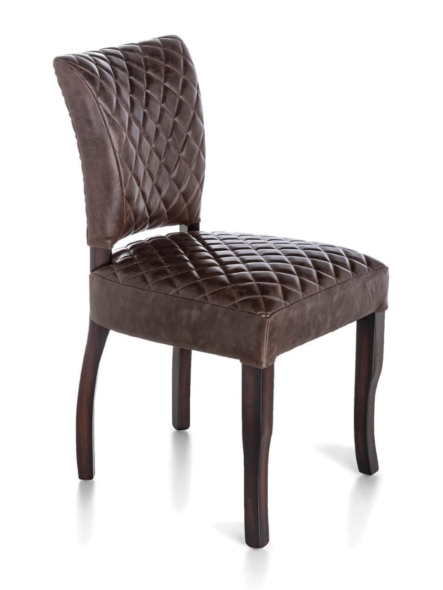SILLA TORINO CUERO HABANO MATELASE