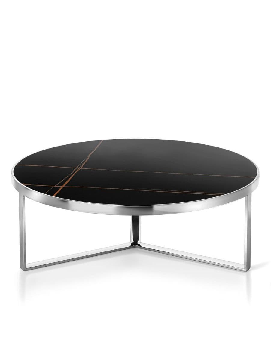 MESA BAJA JACQUES CHROME CERAMIC BLACK 100X38