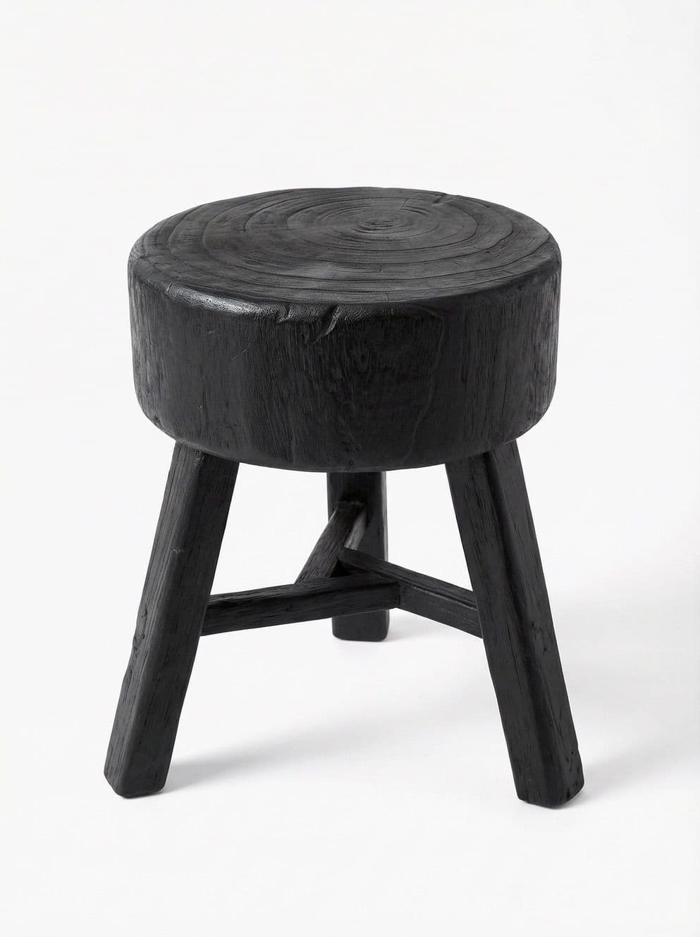 TABURETE WOODEN LOG NEGRO 35X35X50