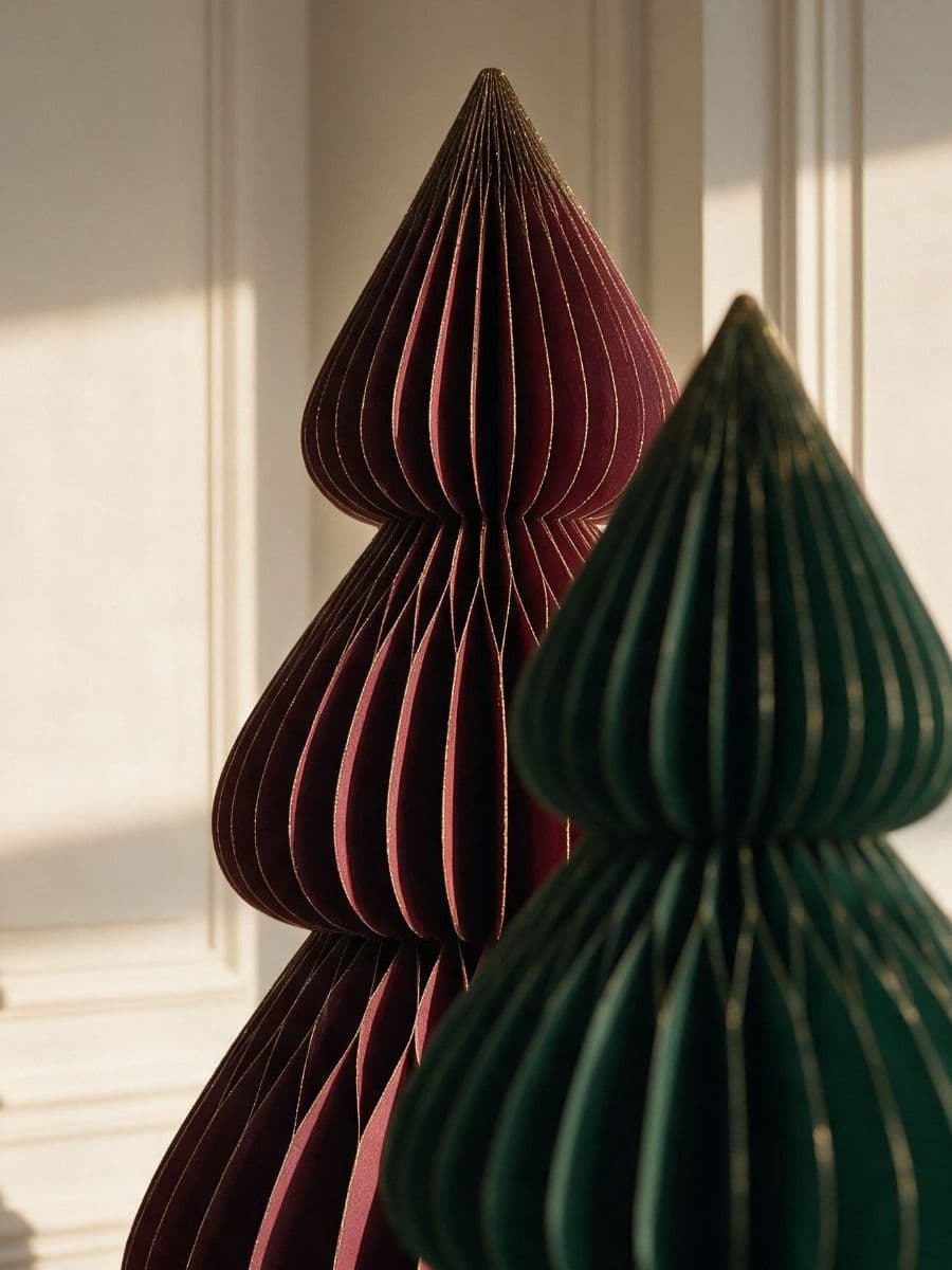 ARBOL DE NAVIDAD DE PAPEL MAROON 180CM