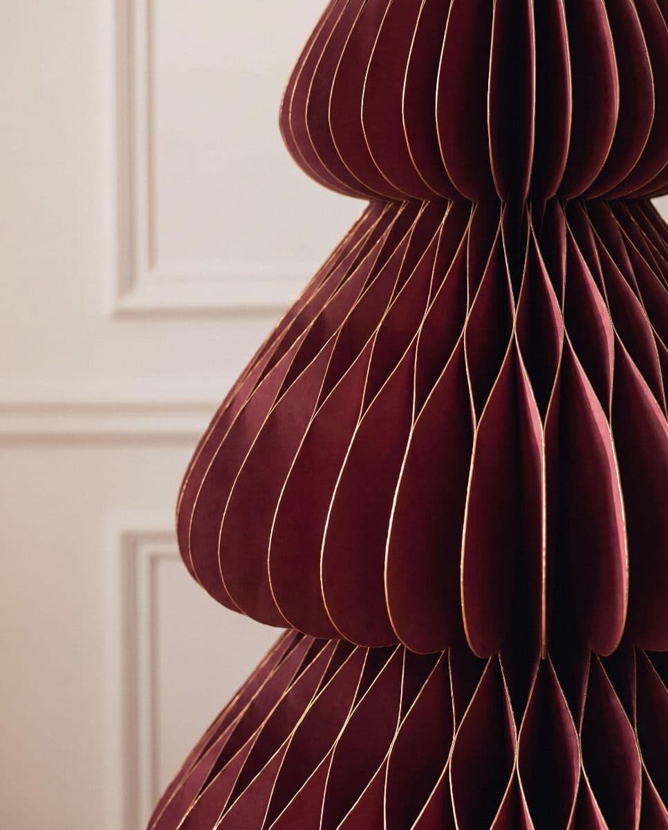 ARBOL DE NAVIDAD DE PAPEL MAROON 180CM