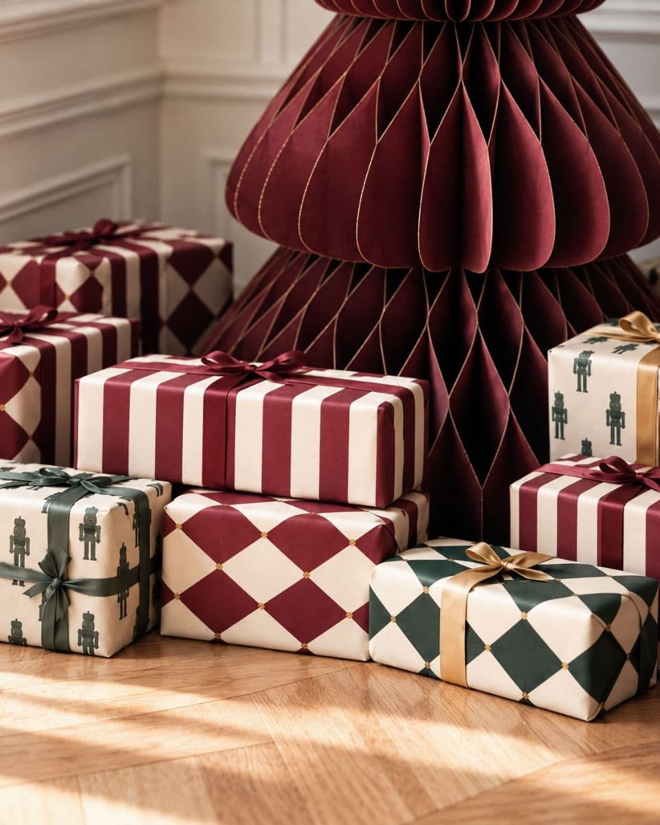 ARBOL DE NAVIDAD DE PAPEL MAROON 180CM