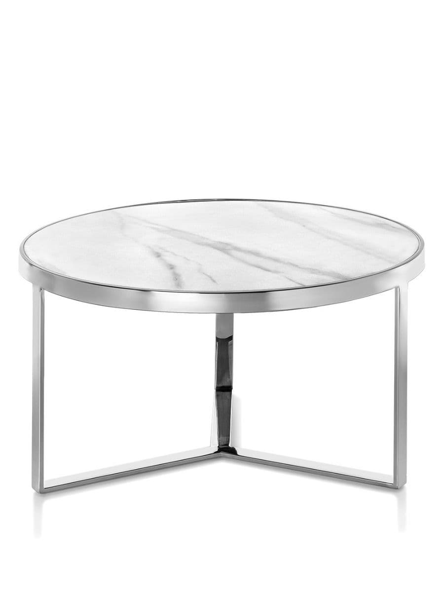 MESA BAJA JACQUES CHROME CERAMIC WHITE 100X38