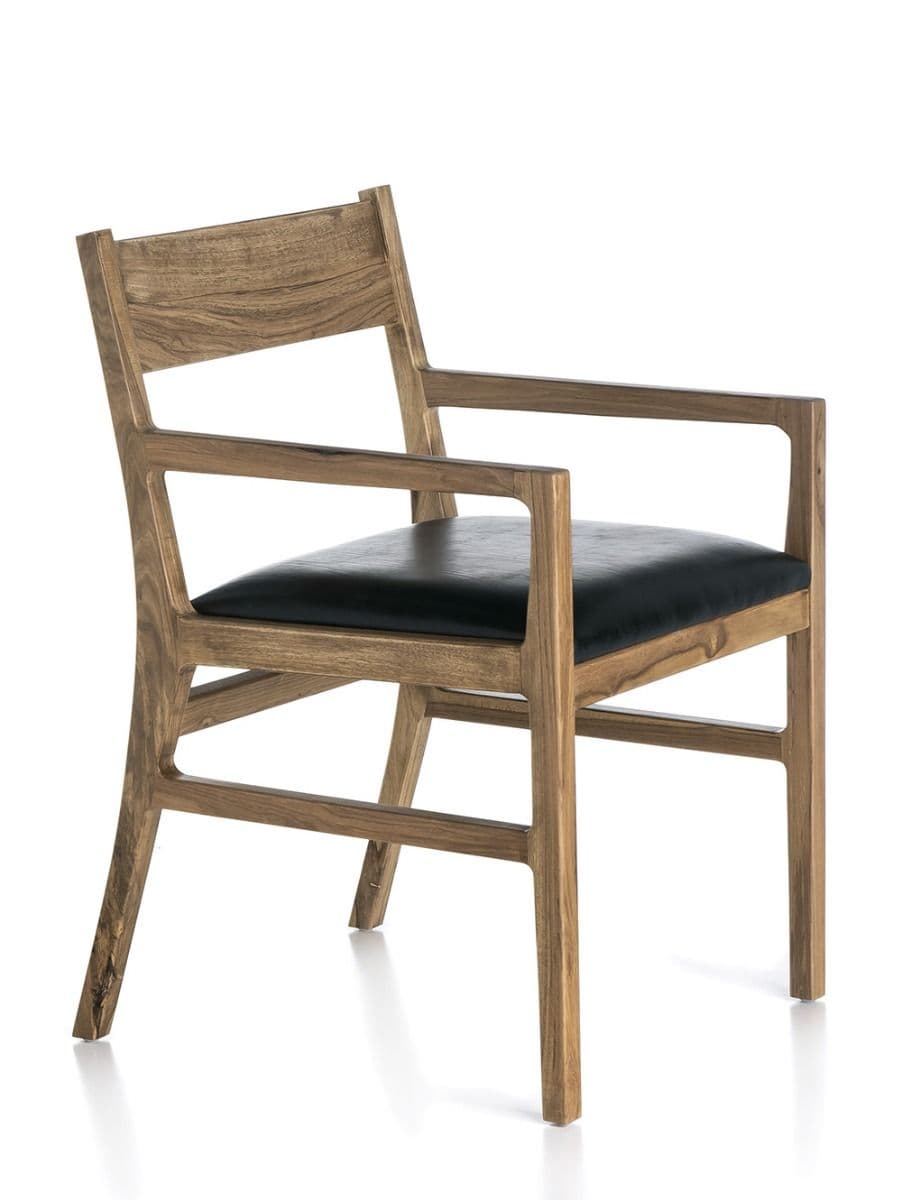 SILLA CON APOYABRAZO SUD LEATHER BLACK