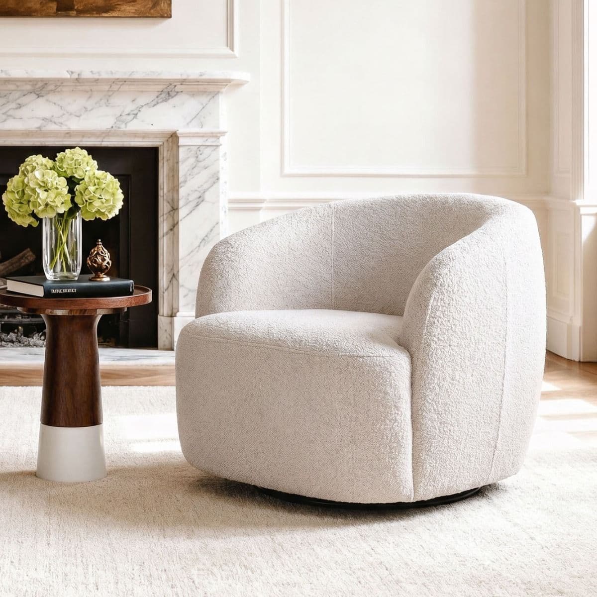 SILLON ONDE BOUCLE WHITE