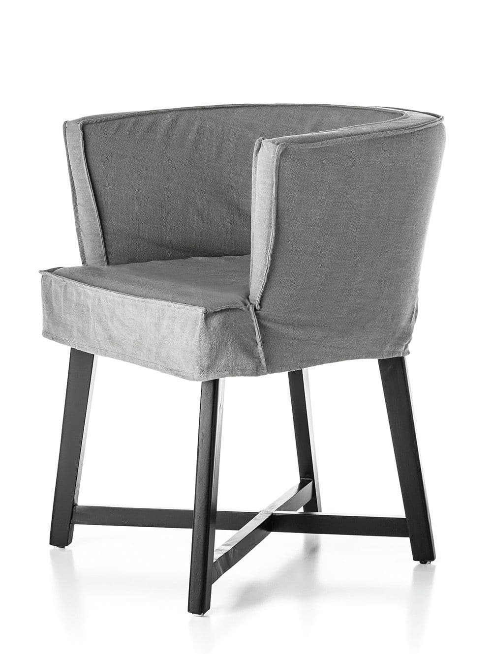 SILLA GERVASONI BLACK LINO GREY