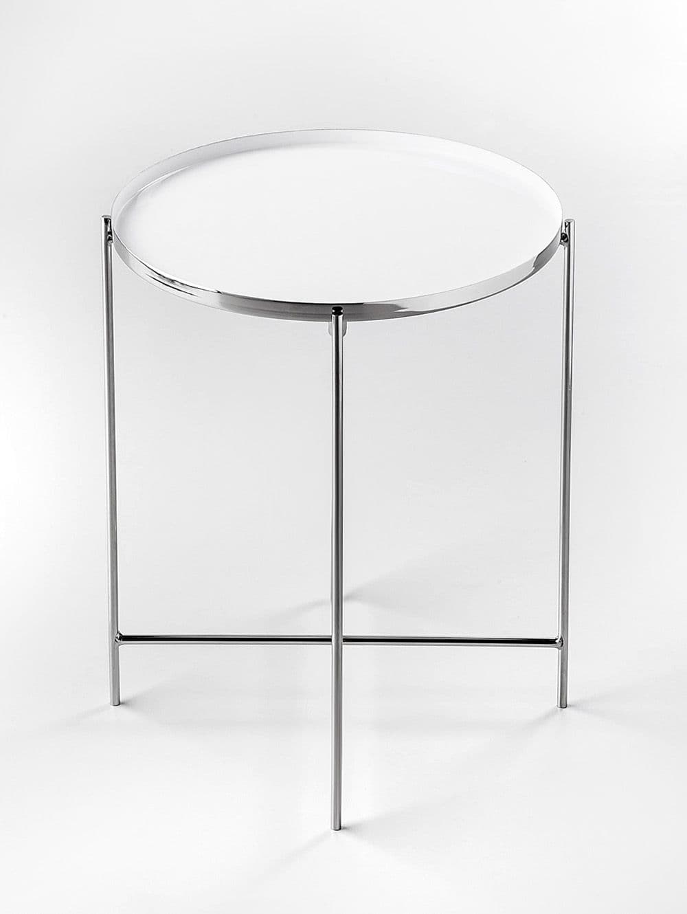 MESA AUXILIAR VALDA WHITE & NIQUEL 35X40